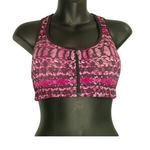 Under Armour Hi-Impact Zip Front Heat Gear Sports Bra Snake Print S/M